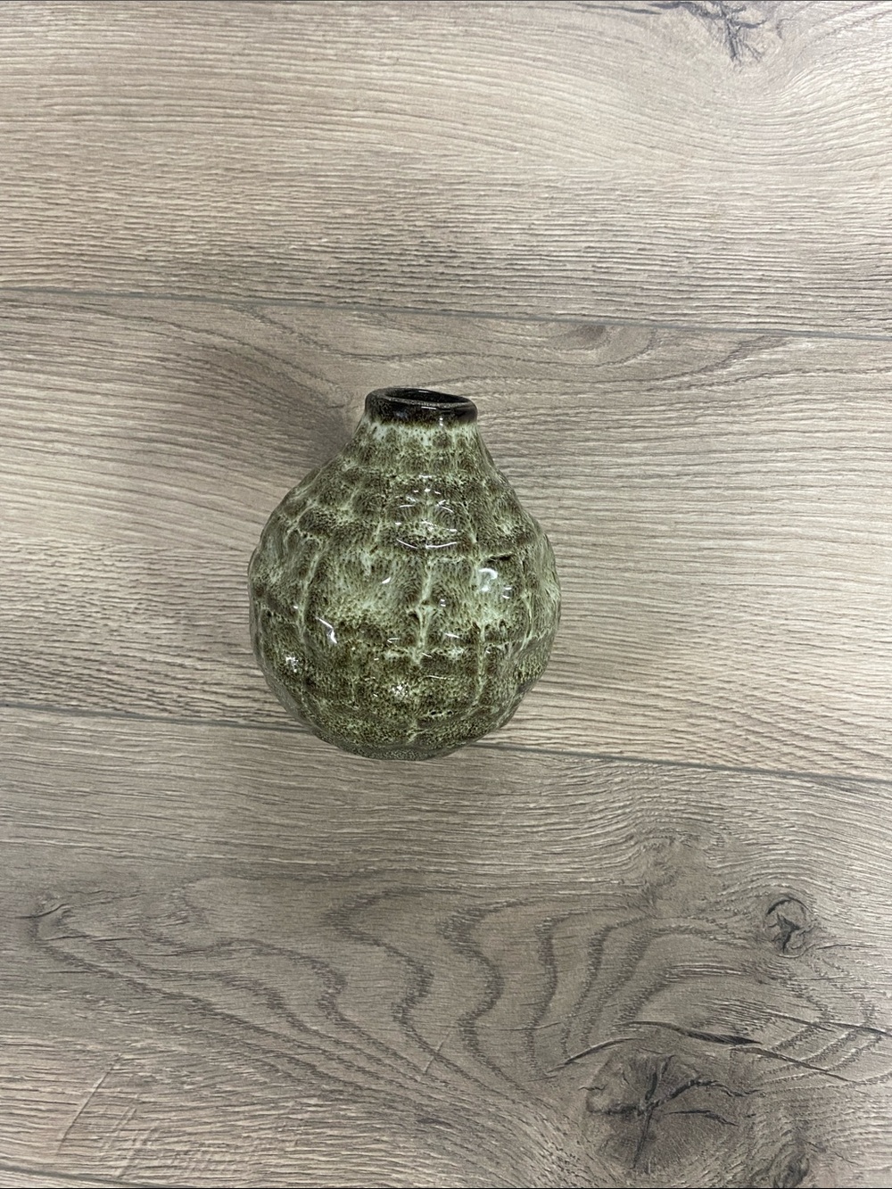 Green Textured Ceramic Vase - Decorative Home Accent